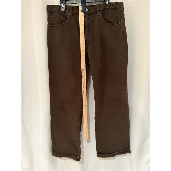 ZARA Jeans Womens Size 12 Brown Straight Leg 5-Pocket High Rise Denim - Picture 4 of 8